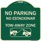 Signmission No Parking No Estacionar Tow Away Zone W/ Graphic Heavy-Gauge Aluminum Sign, 18" x 18", G-1818-23804 A-DES-G-1818-23804 - alternate 1